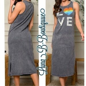 🩷🆕LOVE Mineral Wash Tank Dress💙